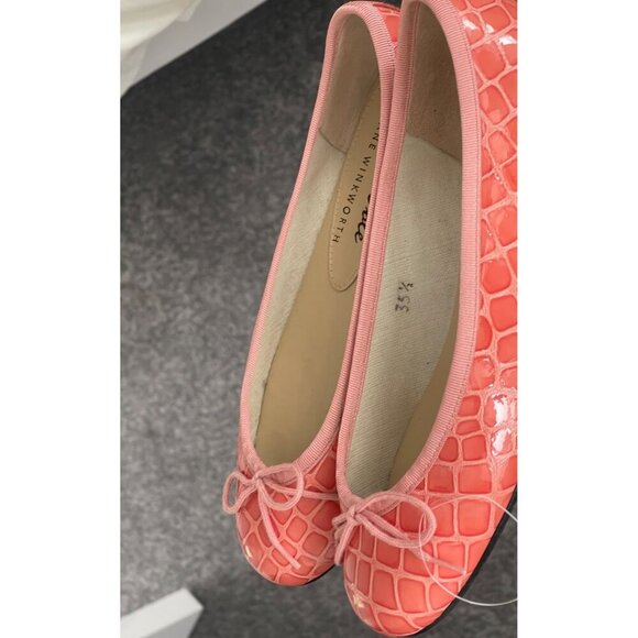 French soles shoes by Jane Winkworth size 5.5 pink moc crocodile worn twice - Picture 3 of 9